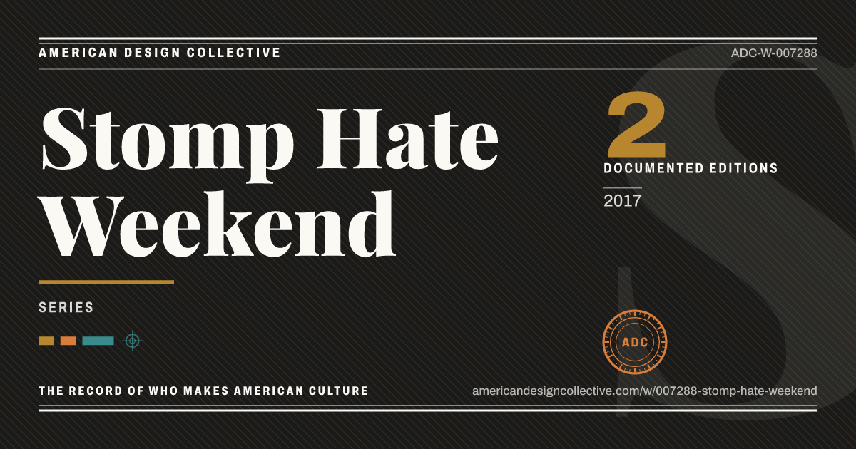 Registry card for Stomp Hate Weekend: the ADC seal, Stomp Hate Weekend, and how much is on record.