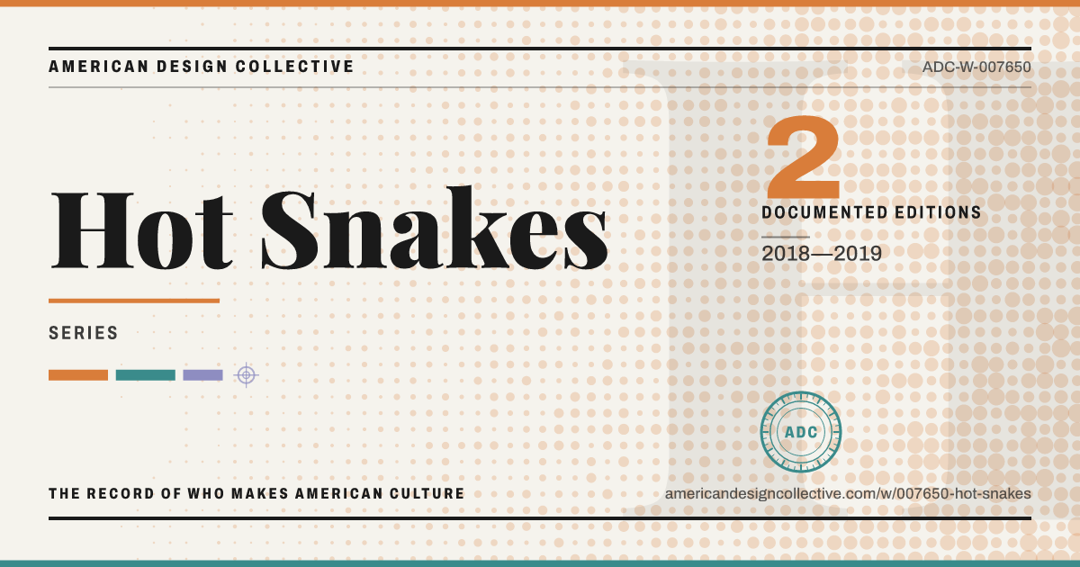 Registry card for Hot Snakes: the ADC seal, Hot Snakes, and how much is on record.