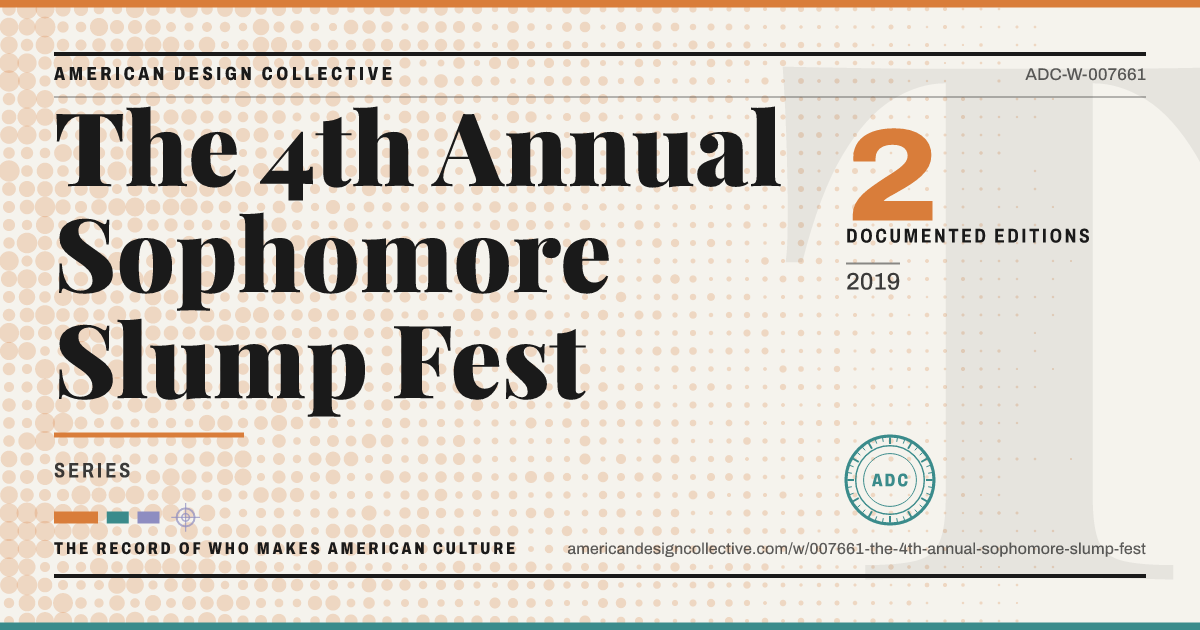 Registry card for The 4th Annual Sophomore Slump Fest: the ADC seal, The 4th Annual Sophomore Slump Fest, and how much is on record.