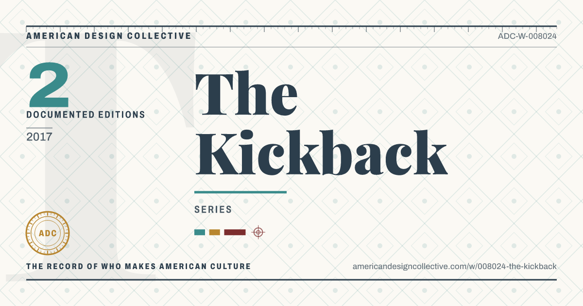 Registry card for The Kickback: the ADC seal, The Kickback, and how much is on record.
