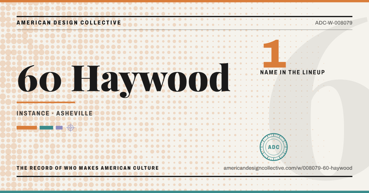 Registry card for 60 Haywood: the ADC seal, 60 Haywood, and how much is on record.