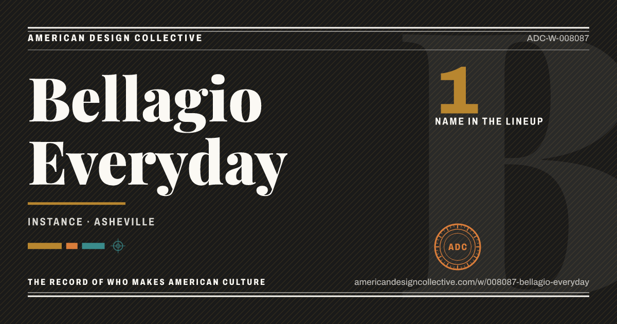 Registry card for Bellagio Everyday: the ADC seal, Bellagio Everyday, and how much is on record.