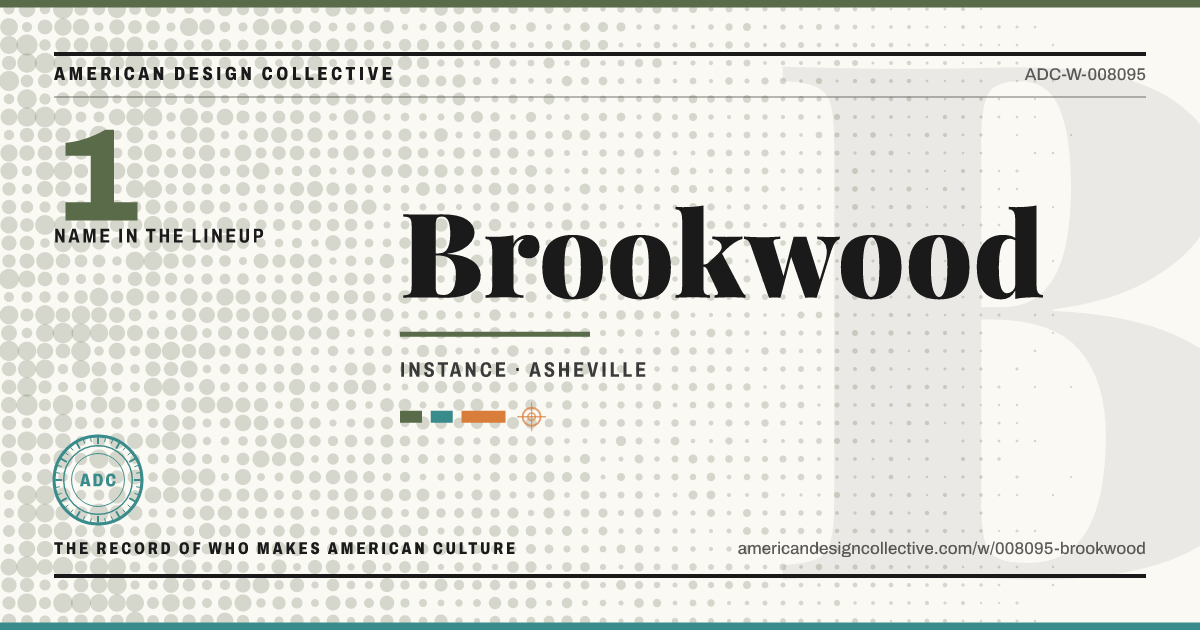 Registry card for Brookwood: the ADC seal, Brookwood, and how much is on record.