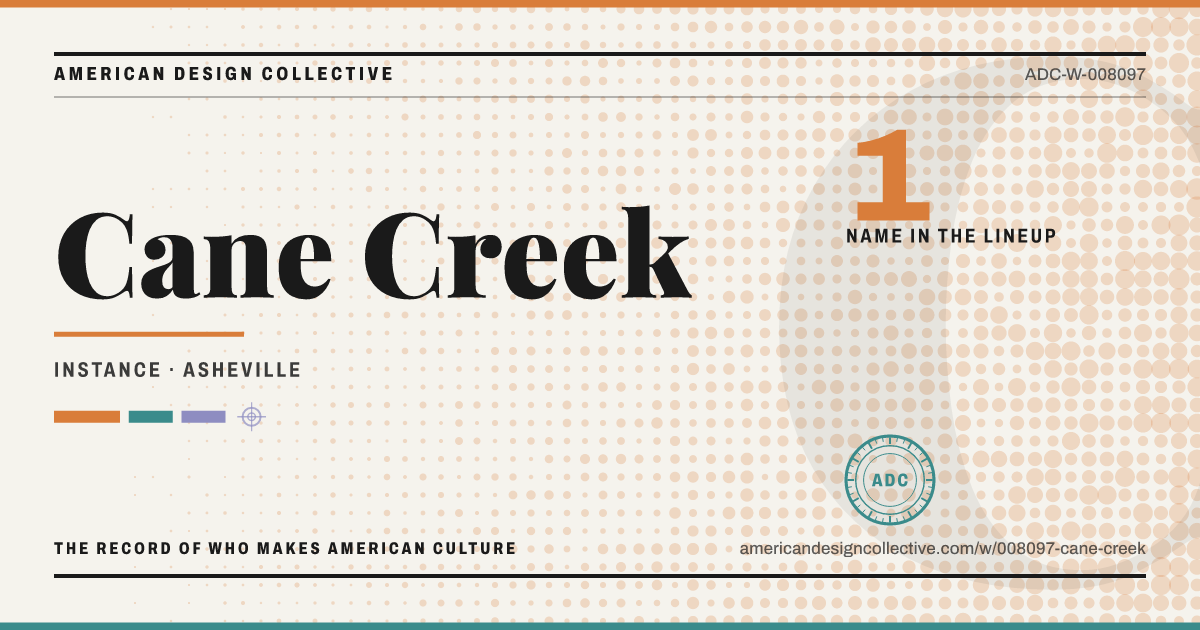 Registry card for Cane Creek: the ADC seal, Cane Creek, and how much is on record.