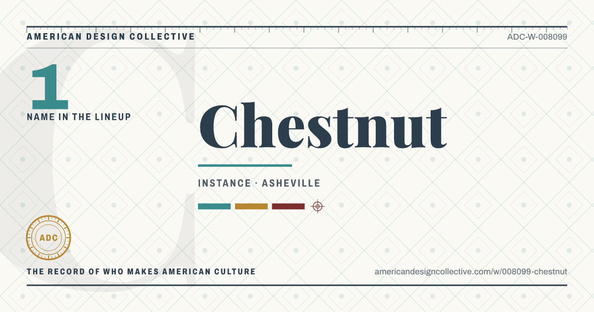 Registry card for Chestnut: the ADC seal, Chestnut, and how much is on record.