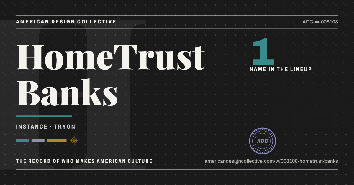 Registry card for HomeTrust Banks: the ADC seal, HomeTrust Banks, and how much is on record.