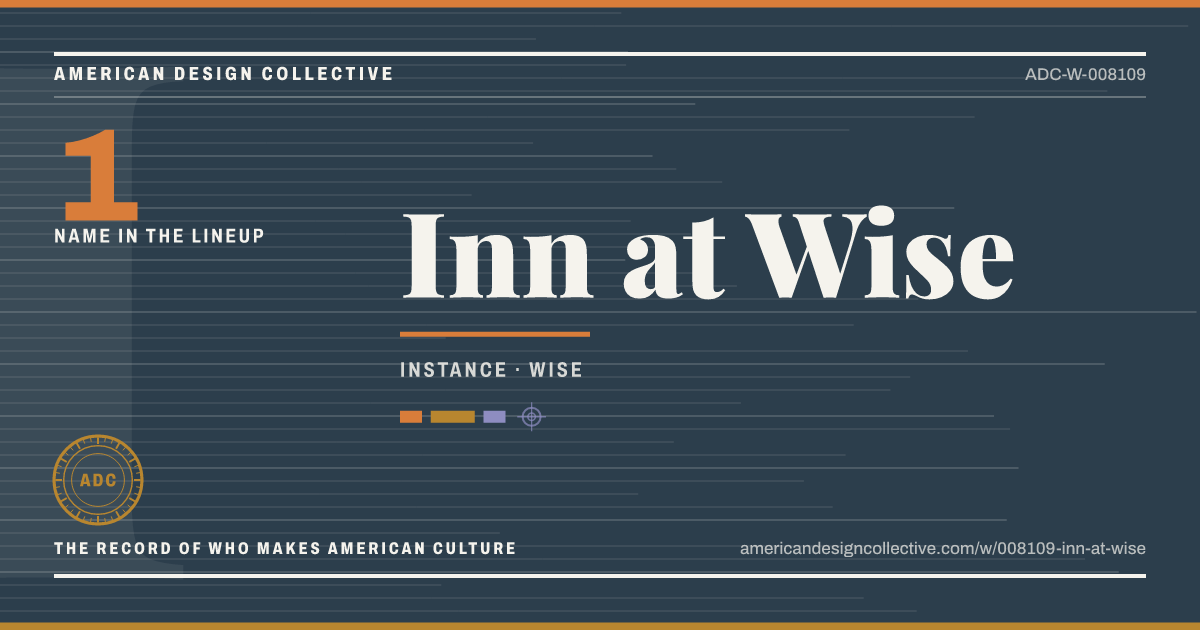 Registry card for Inn at Wise: the ADC seal, Inn at Wise, and how much is on record.