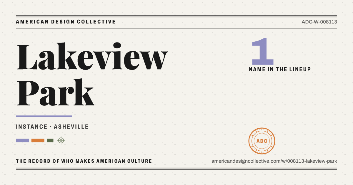 Registry card for Lakeview Park: the ADC seal, Lakeview Park, and how much is on record.
