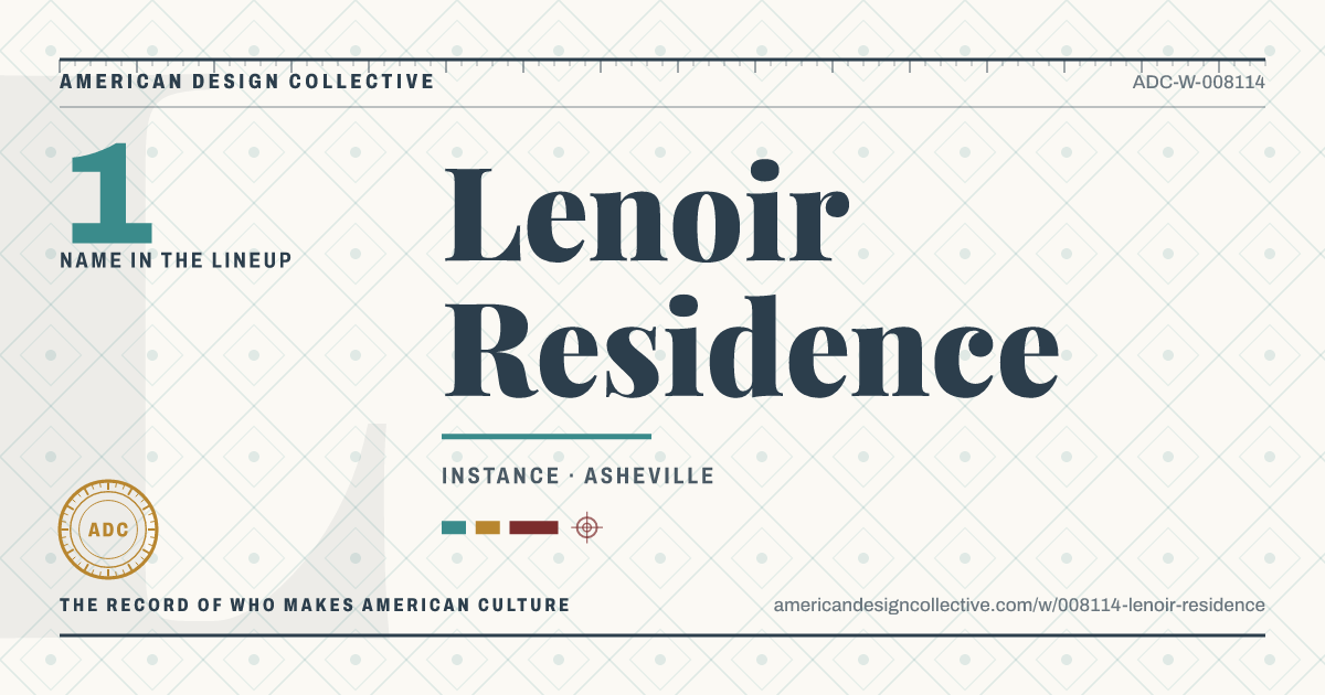 Registry card for Lenoir Residence: the ADC seal, Lenoir Residence, and how much is on record.