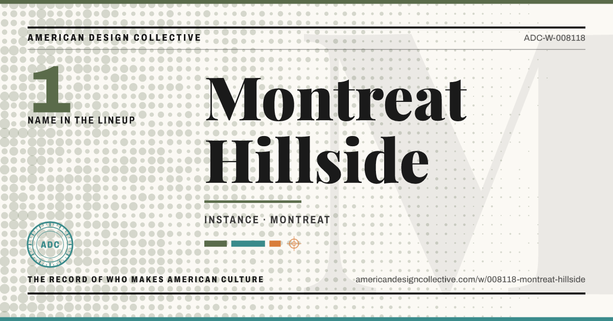 Registry card for Montreat Hillside: the ADC seal, Montreat Hillside, and how much is on record.