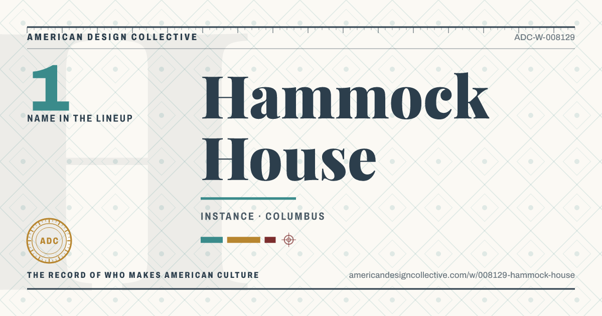 Registry card for Hammock House: the ADC seal, Hammock House, and how much is on record.