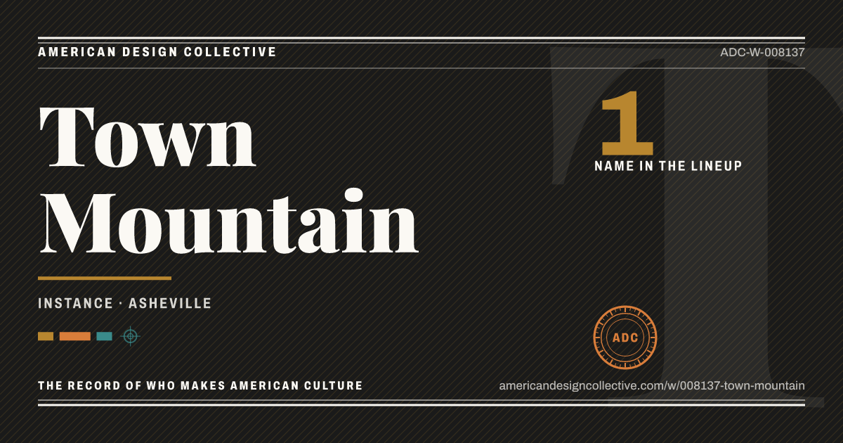 Registry card for Town Mountain: the ADC seal, Town Mountain, and how much is on record.