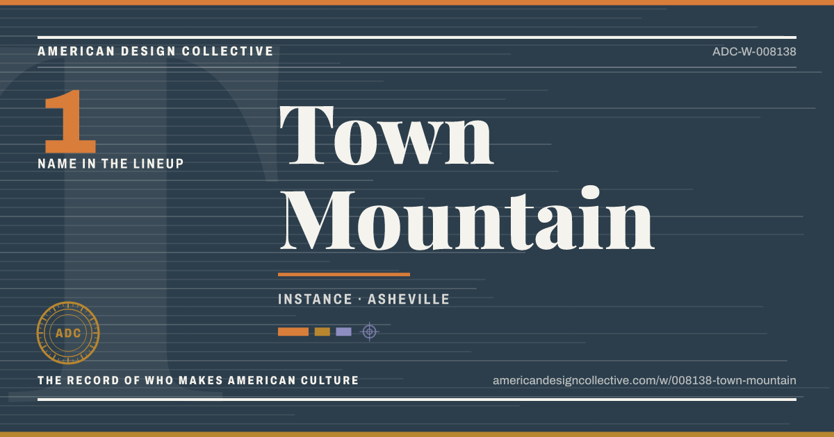 Registry card for Town Mountain: the ADC seal, Town Mountain, and how much is on record.