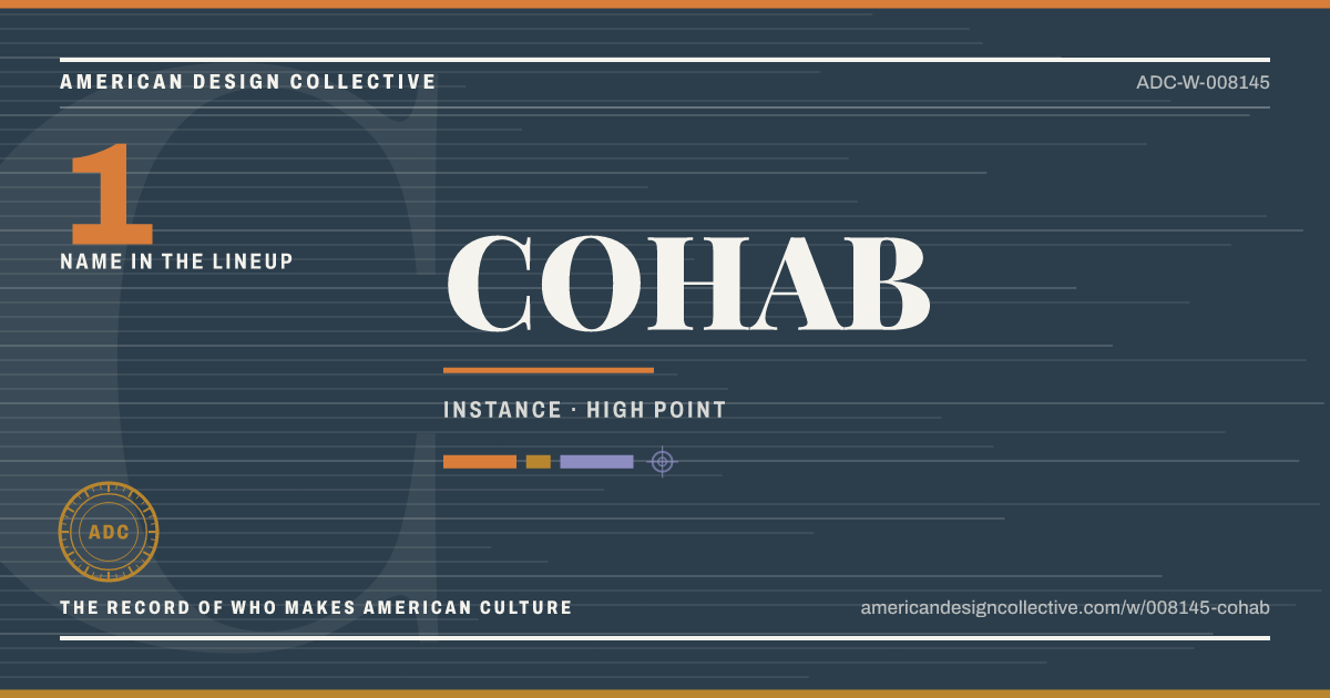 Registry card for COHAB: the ADC seal, COHAB, and how much is on record.