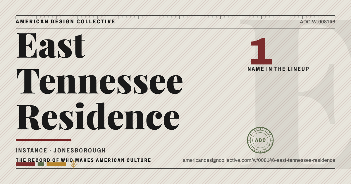 Registry card for East Tennessee Residence: the ADC seal, East Tennessee Residence, and how much is on record.