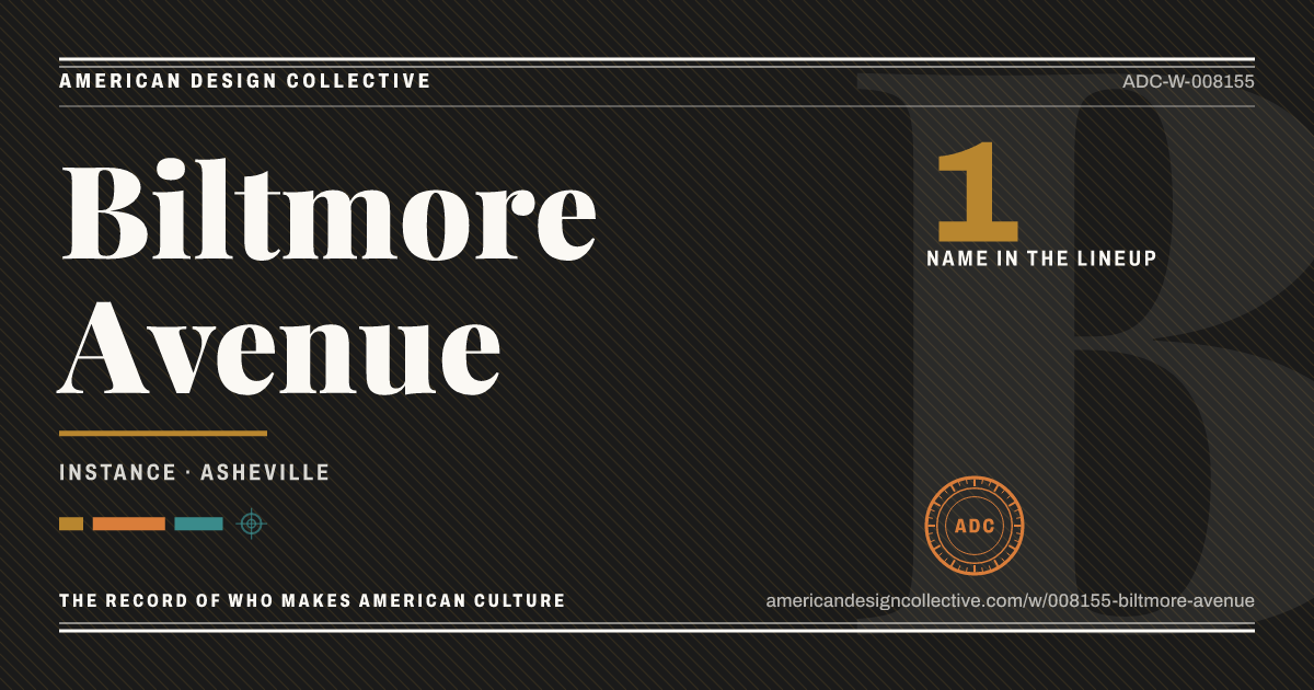 Registry card for Biltmore Avenue: the ADC seal, Biltmore Avenue, and how much is on record.