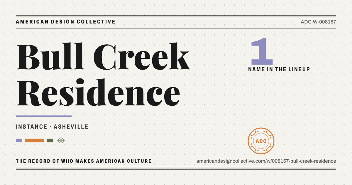 Registry card for Bull Creek Residence: the ADC seal, Bull Creek Residence, and how much is on record.