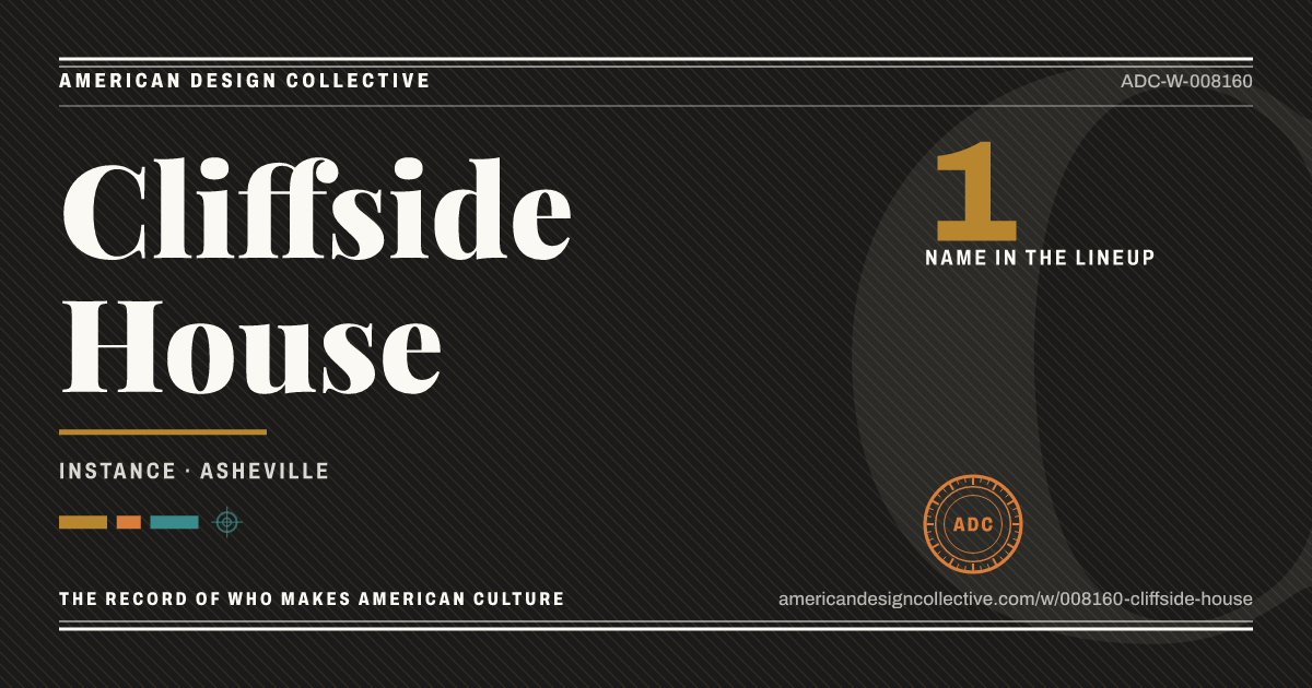 Registry card for Cliffside House: the ADC seal, Cliffside House, and how much is on record.