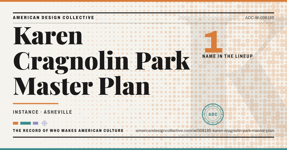 Registry card for Karen Cragnolin Park Master Plan: the ADC seal, Karen Cragnolin Park Master Plan, and how much is on record.
