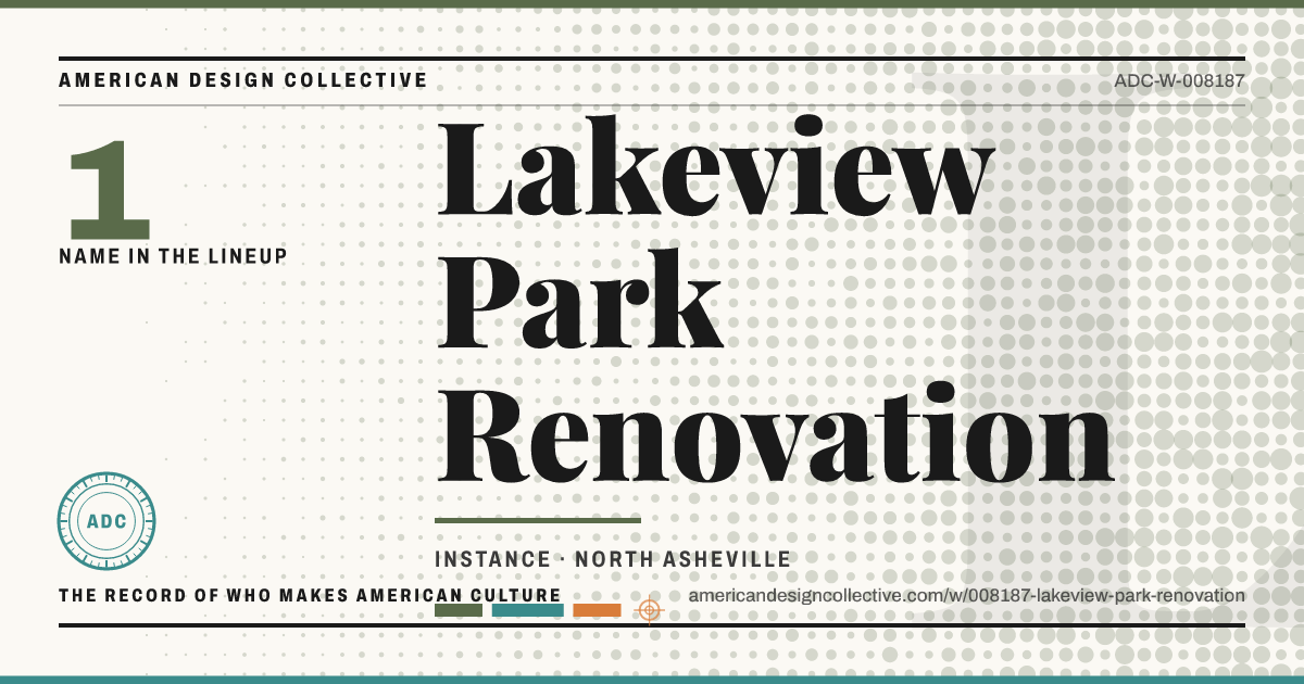 Registry card for Lakeview Park Renovation: the ADC seal, Lakeview Park Renovation, and how much is on record.